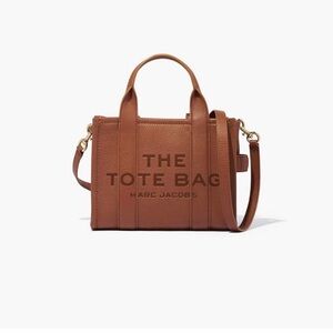 MARC JACOBS THE LEATHER MINI TOTE BAG ARGAN OIL BROWN